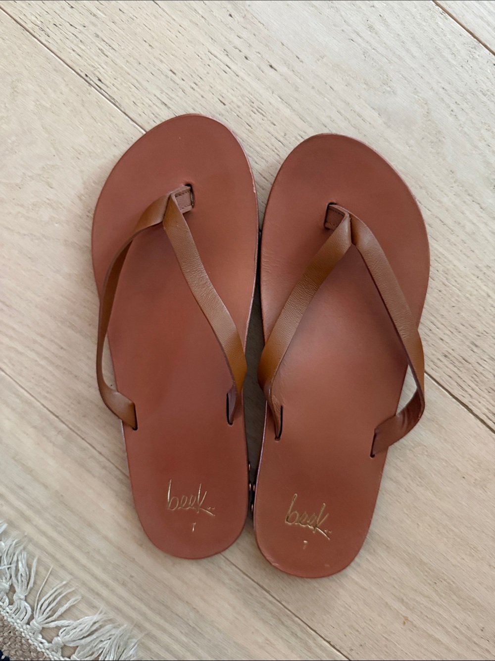 Beek Brown Leather Thong Sandals